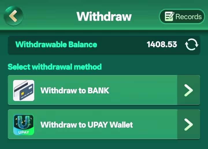 withdraw to bank